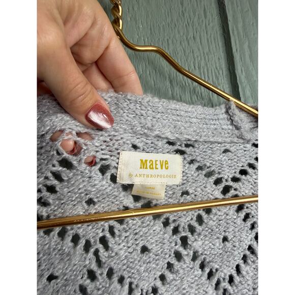 Maeve Anthropologie Pointelle Cardigan, Large - Picture 7 of 9